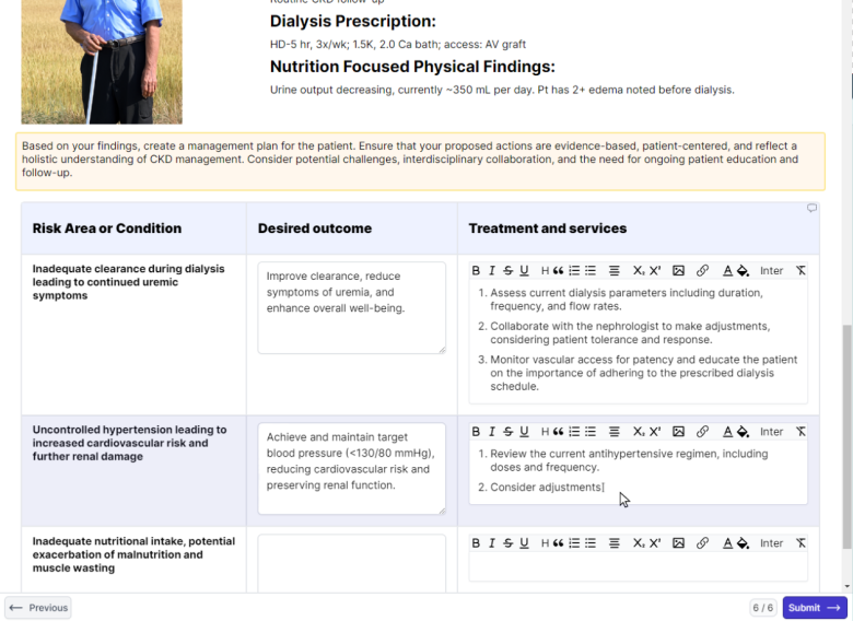 Image showing a student's remediation plan for a patient
